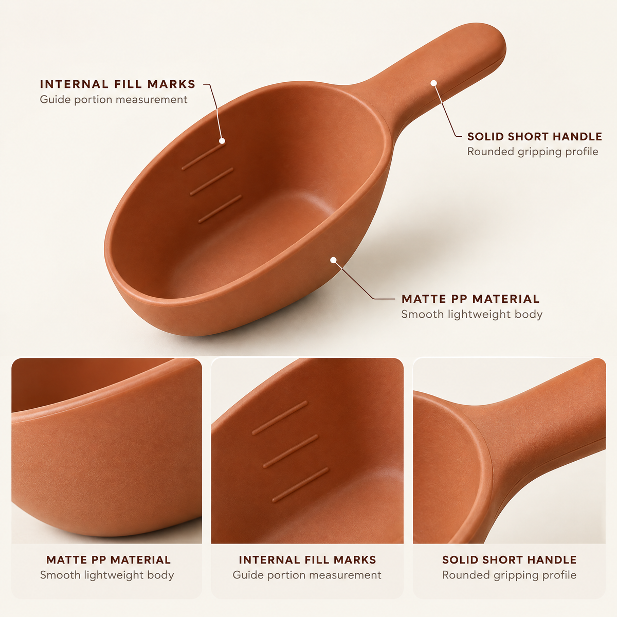 Tavorlune™ Terracotta Pet Food Scoop